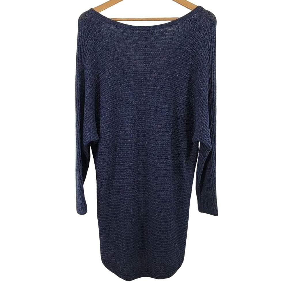 New York and Company‎ Women's Sparkly Knit Sweater Dark Blue XL - Picture 2 of 5